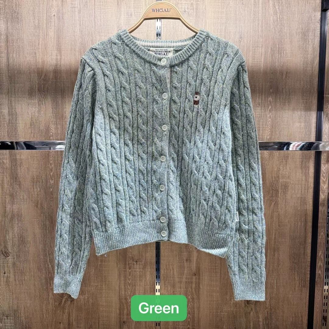 韓國 🇰🇷 WHO.A.U Steve Women's Round Neck Knitwear 女裝 圓領 套頭 針織外套 毛衣|Purple • Mint