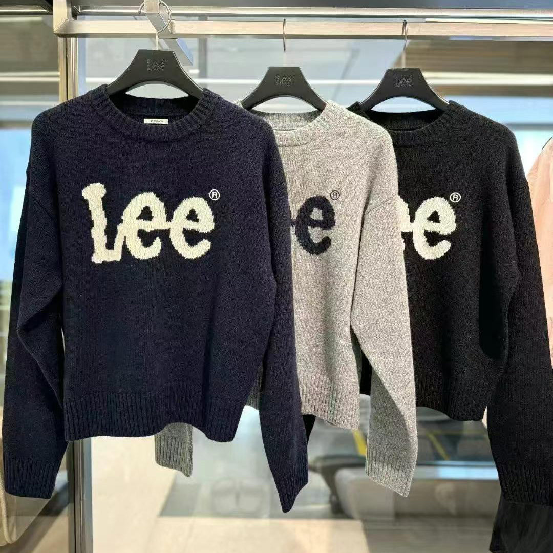 韓國 LEE 經典大logo 針織衫 圓領上衣|5 colors