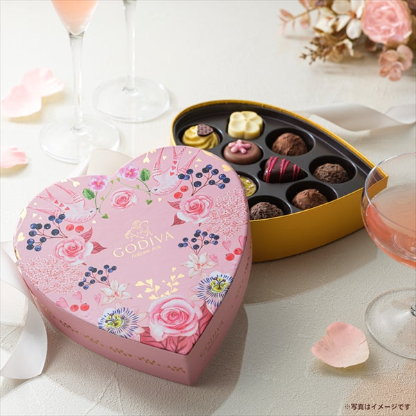 日本 Godiva 花束系列 心型鐵盒裝【 情人節限定 】