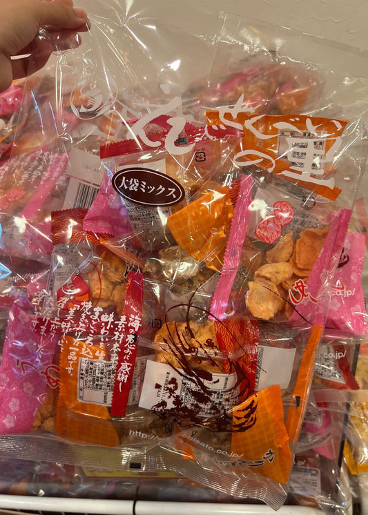 Nagoya Shrimp Crackers’ Long-established Shrimp Senbei Shrimp Cake|Large bag of 3 flavors (mirin, plum, brown sugar) individually packaged 250g