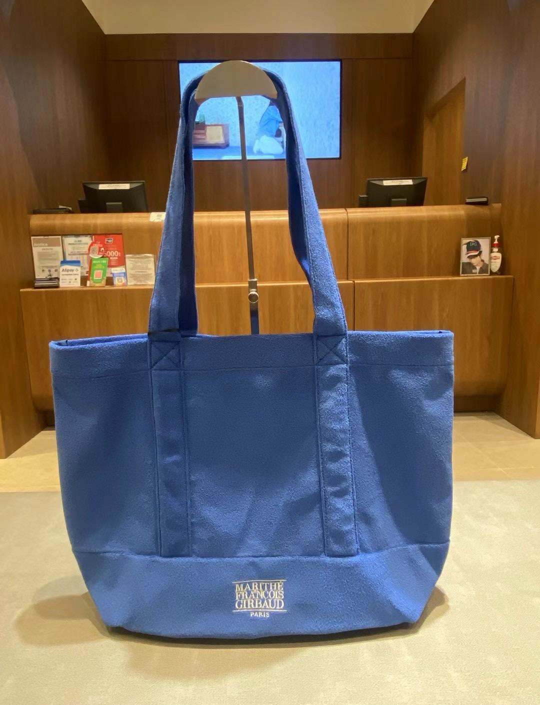 韓國 Marithe Francois Girbaud small Classic logo Tote bag (Pink / Blue)