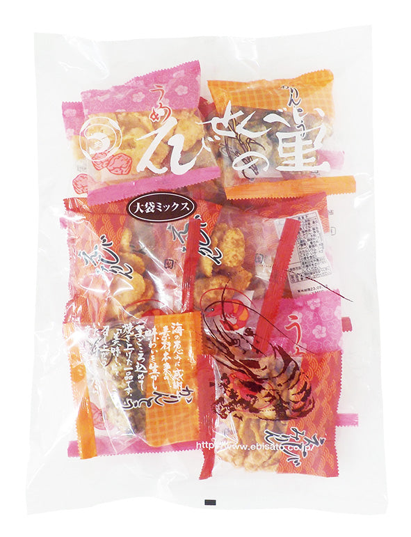 Nagoya Shrimp Crackers’ Long-established Shrimp Senbei Shrimp Cake|Large bag of 3 flavors (mirin, plum, brown sugar) individually packaged 250g
