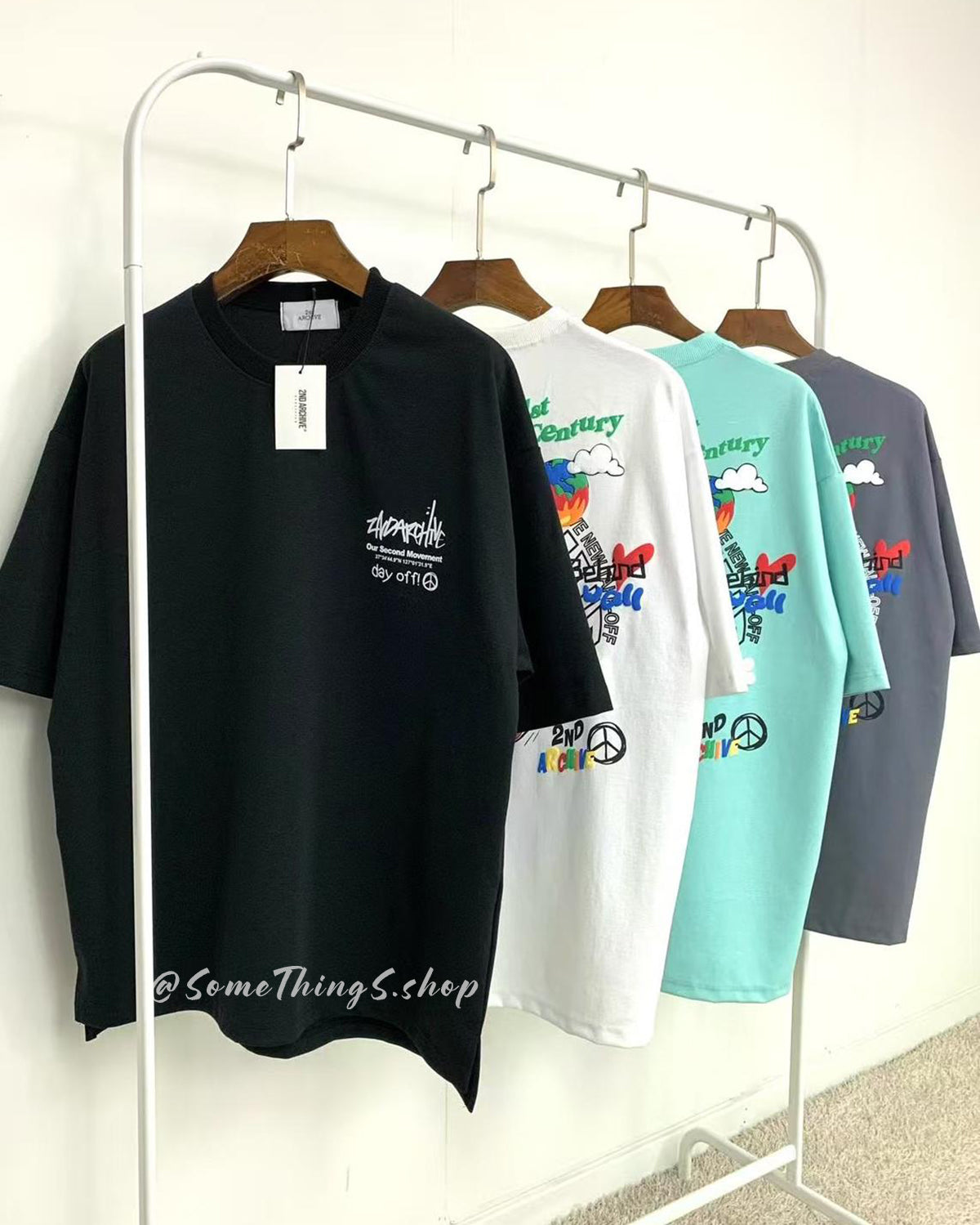 韓國 2nd Archive Unisex 3D puff print Circle Logo Tee Oversized T-shirt