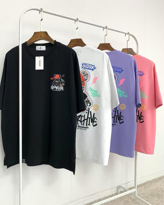 韓國 2nd Archive Unisex Beanie Bear Short Sleeve Tee Oversized T-shirt