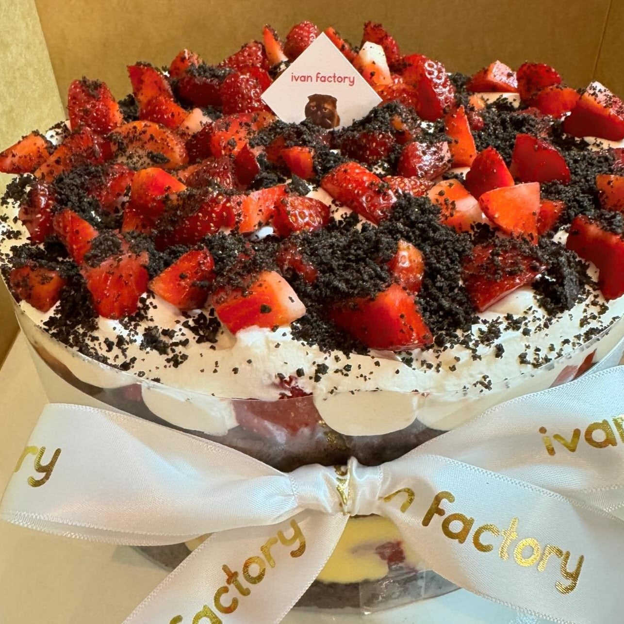 冷凍 ❄ 急凍食品|  泰國 IVAN Factory Strawberry trifle  士多啤梨 忌廉朱古力 trifle 蛋糕 生日蛋糕|低糖 ❤ 低脂 ❤ 低卡