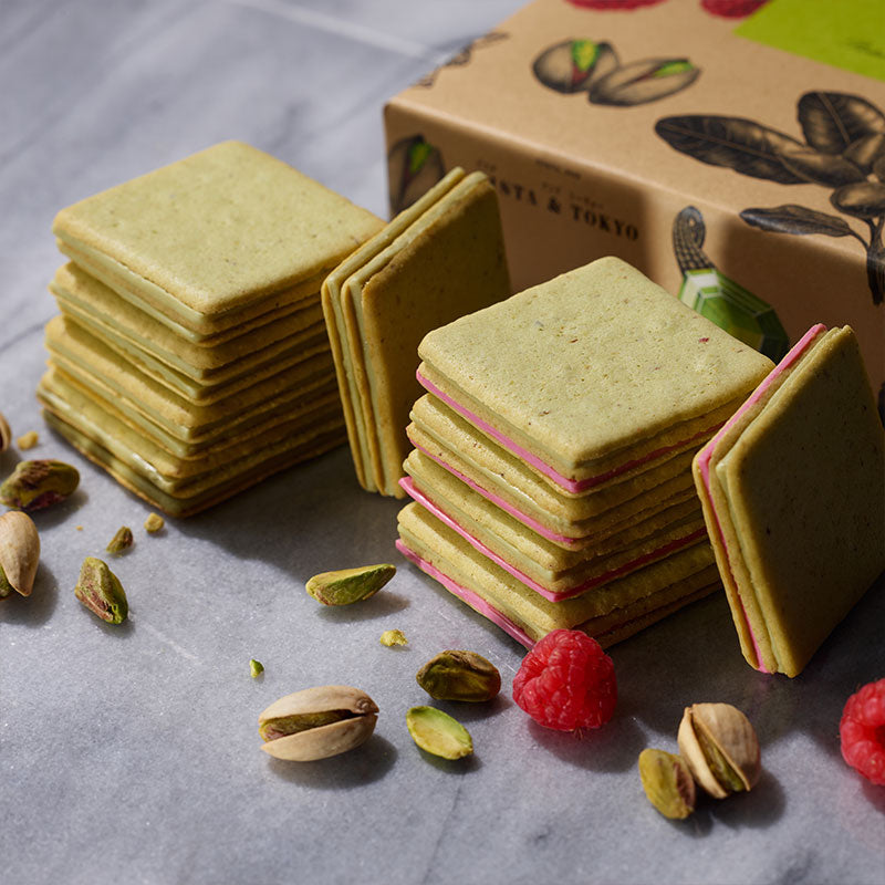 PISTA & TOKYO Pistachio Sand assortment 開心果5層夾心餅乾 2款雙併 雜錦禮盒|開心果與開心果 ♡ 開心果與紅莓