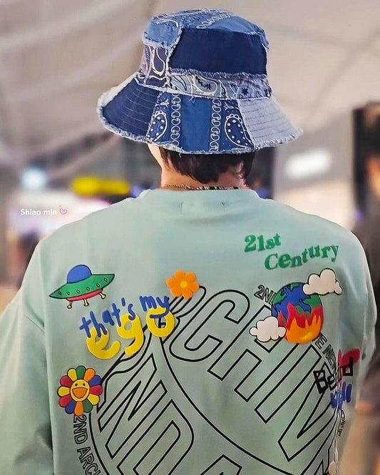 韓國 2nd Archive Unisex 3D puff print Circle Logo Tee Oversized T-shirt