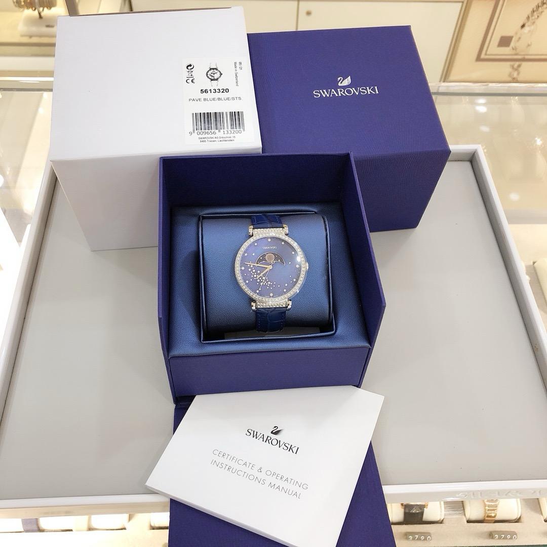Swarovski Passage Moon Phase Ladies Blue Watch 繁星皓月 水晶防水 女裝腕錶 Made in Switzerland(香港行貨 ★ 專門店一年保養)