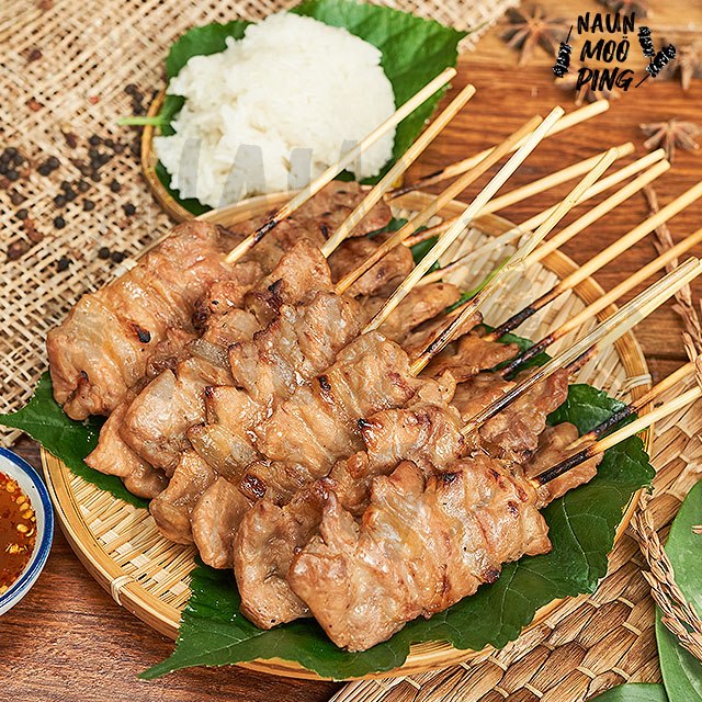 冷凍 ❄ 急凍食品|  泰國 曼谷佩雲寺 Nuan Mooping 老字號 ⭒ 傳統泰式串燒店|BBQ 燒烤食物食品|新鮮椰奶豬肉串 ★ 椰奶雞翼 ★ 香茅烤豬肉棒