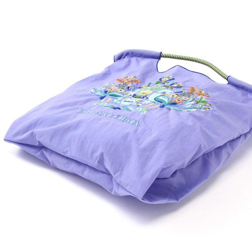 Ball & Chain|Original collection|A4 2way bag Japanese embroidery waterproof folding eco-friendly bag shopping bag handbag shoulder bag|Twitter Lavender