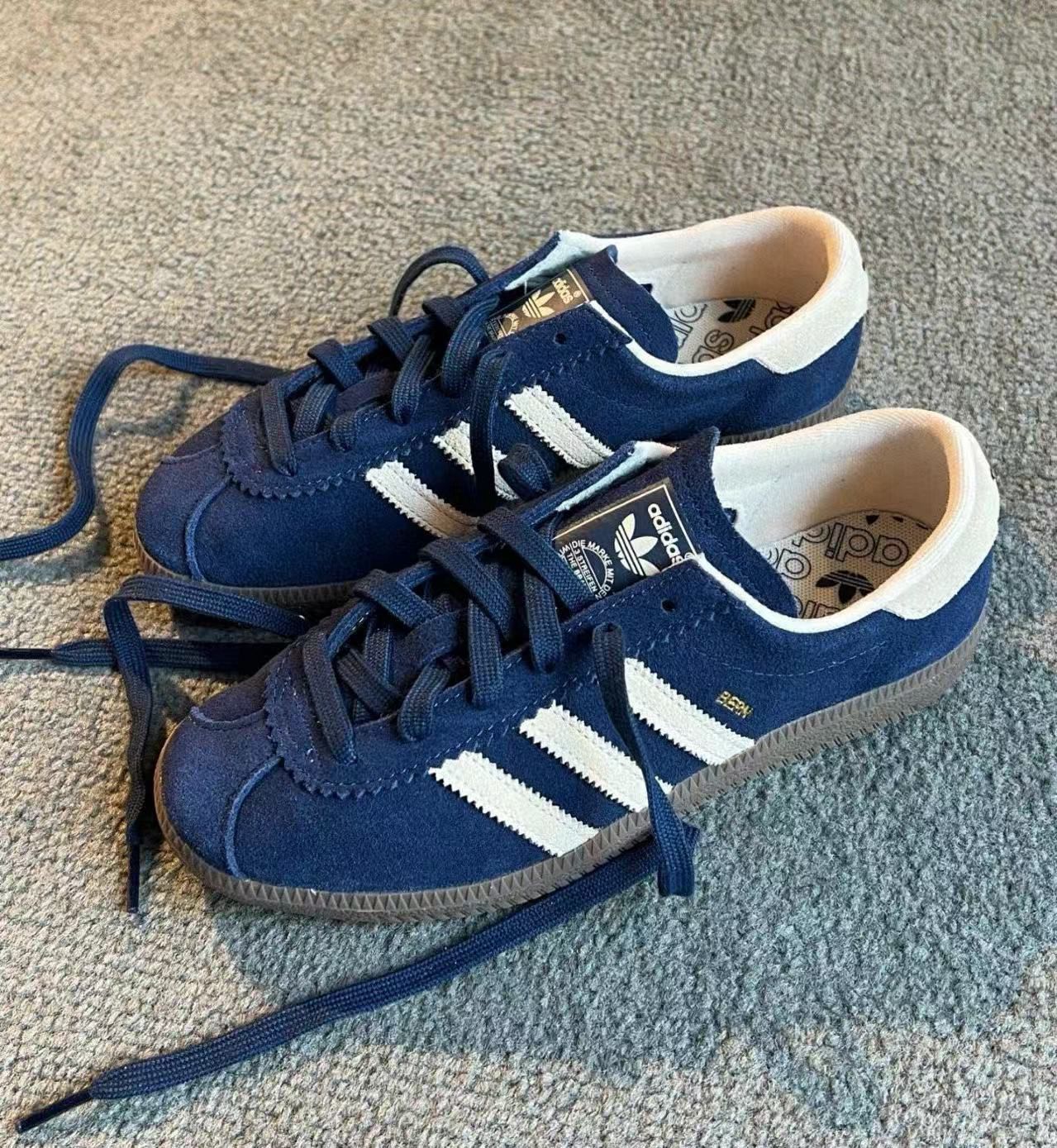 韓國 Adidas Originals Bern 復古 麂皮 海軍藍 / 米白色