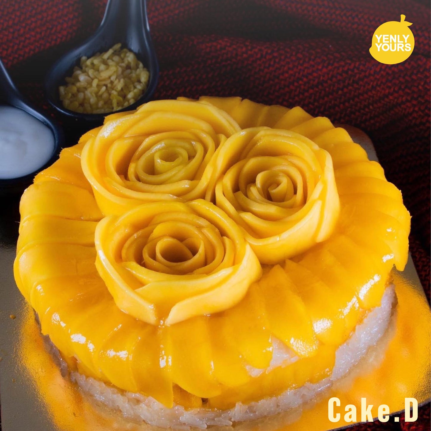 冷凍 ❄ 急凍食品| 泰國 Yenly Yours Dessert 雙層芒果糯米飯蛋糕 玫瑰蛋糕