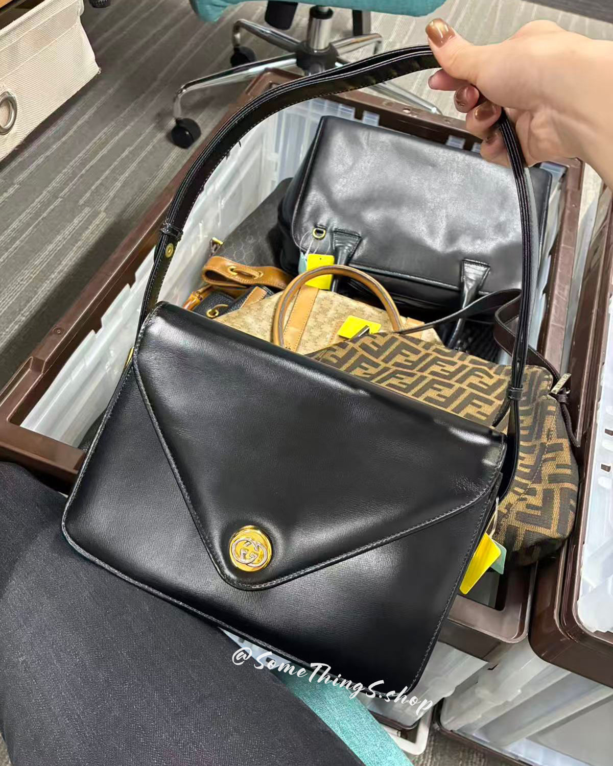 【日本🇯🇵 中古二手】Celine Interlocking G Vintage Leather box bag|正版正貨