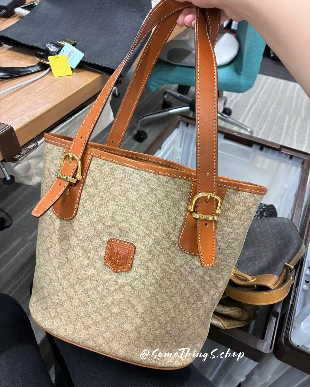 【日本🇯🇵 中古二手】Celine Vintage Macadam Triomphe Tote Bag|正版正貨