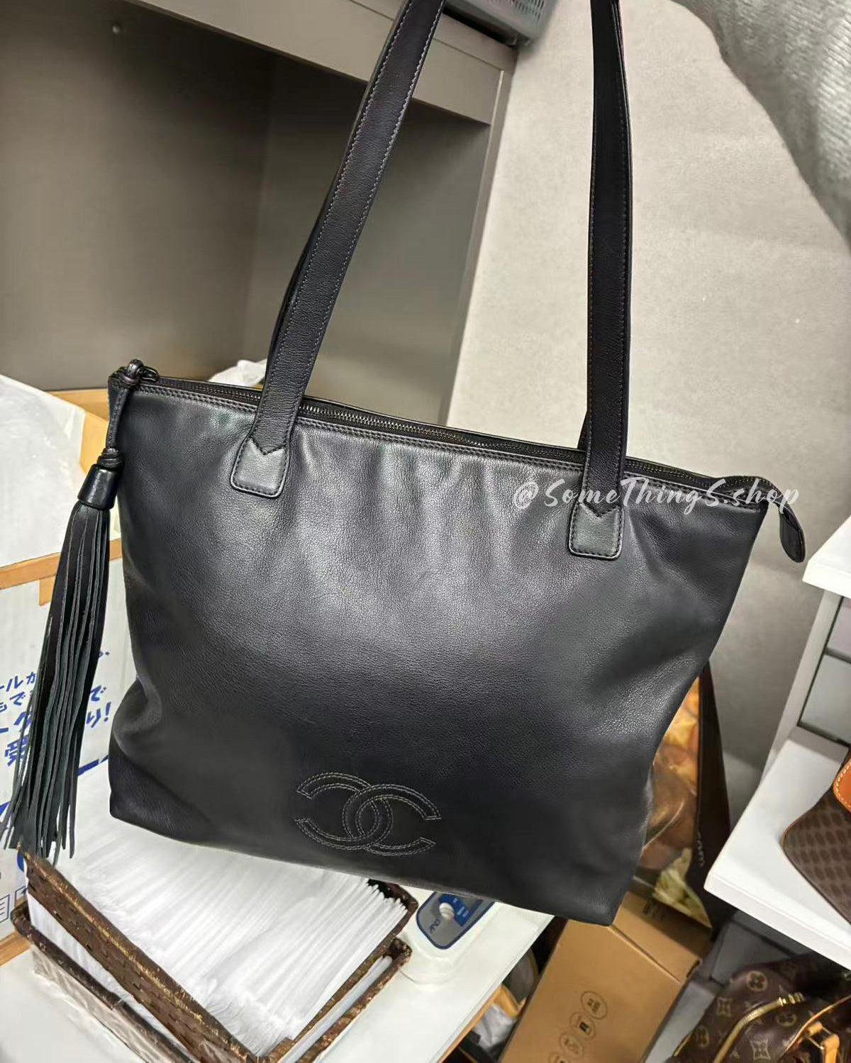 【日本🇯🇵 中古二手】Chanel CC Lambskin Tassel 小羊皮 Tote|正版正貨