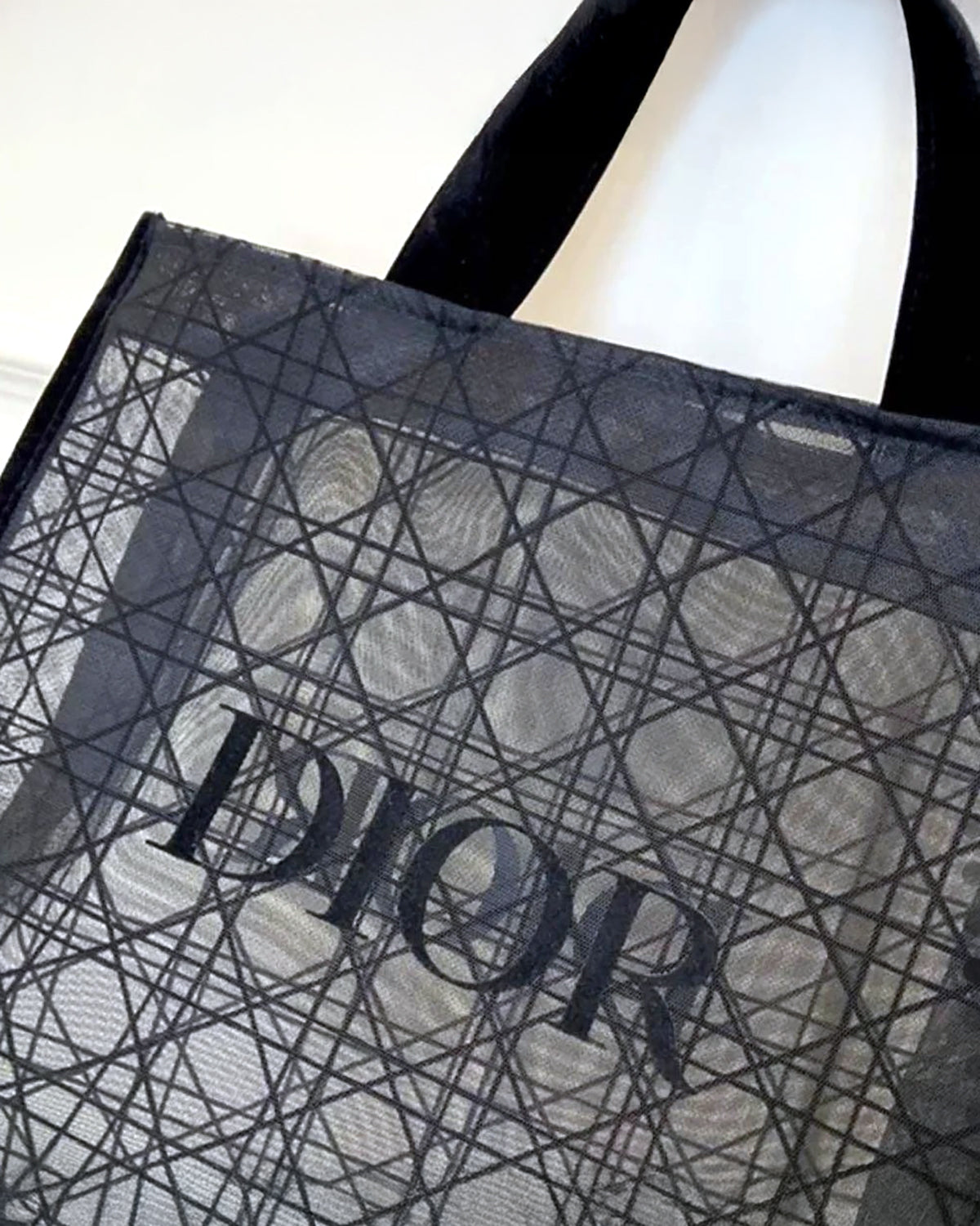 【 專櫃正品 】DIOR Beauty 經典黑色籐格紋 半透明大袋 Tote Bag|VIP積分贈品 • 售完即止
