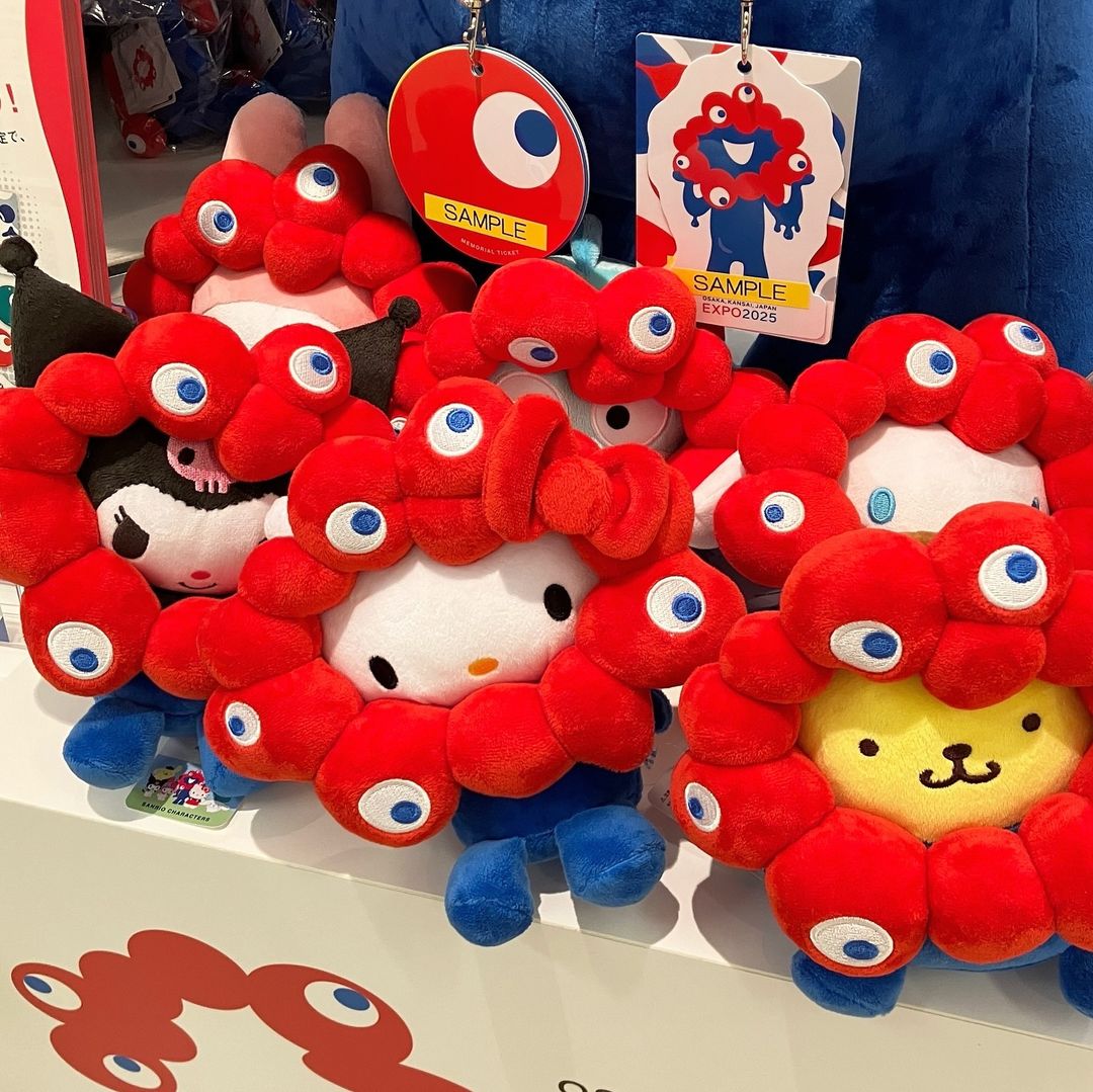 EXPO2025 大阪/關西世博覽會 吉祥物 Myaku-Myaku x Sanrio 限定毛公仔|Hello Kitty ❤︎ My Melody ❤︎ 玉桂狗 ❤︎ Kuromi ❤︎ 布甸狗 ❤︎ Hangyodon 水怪