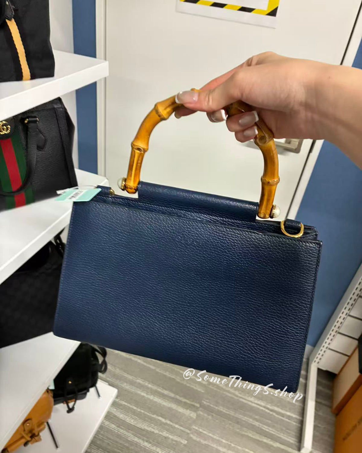 【日本🇯🇵 中古二手】GUCCI Nymphaea Bamboo Handle Leather Bag|正版正貨