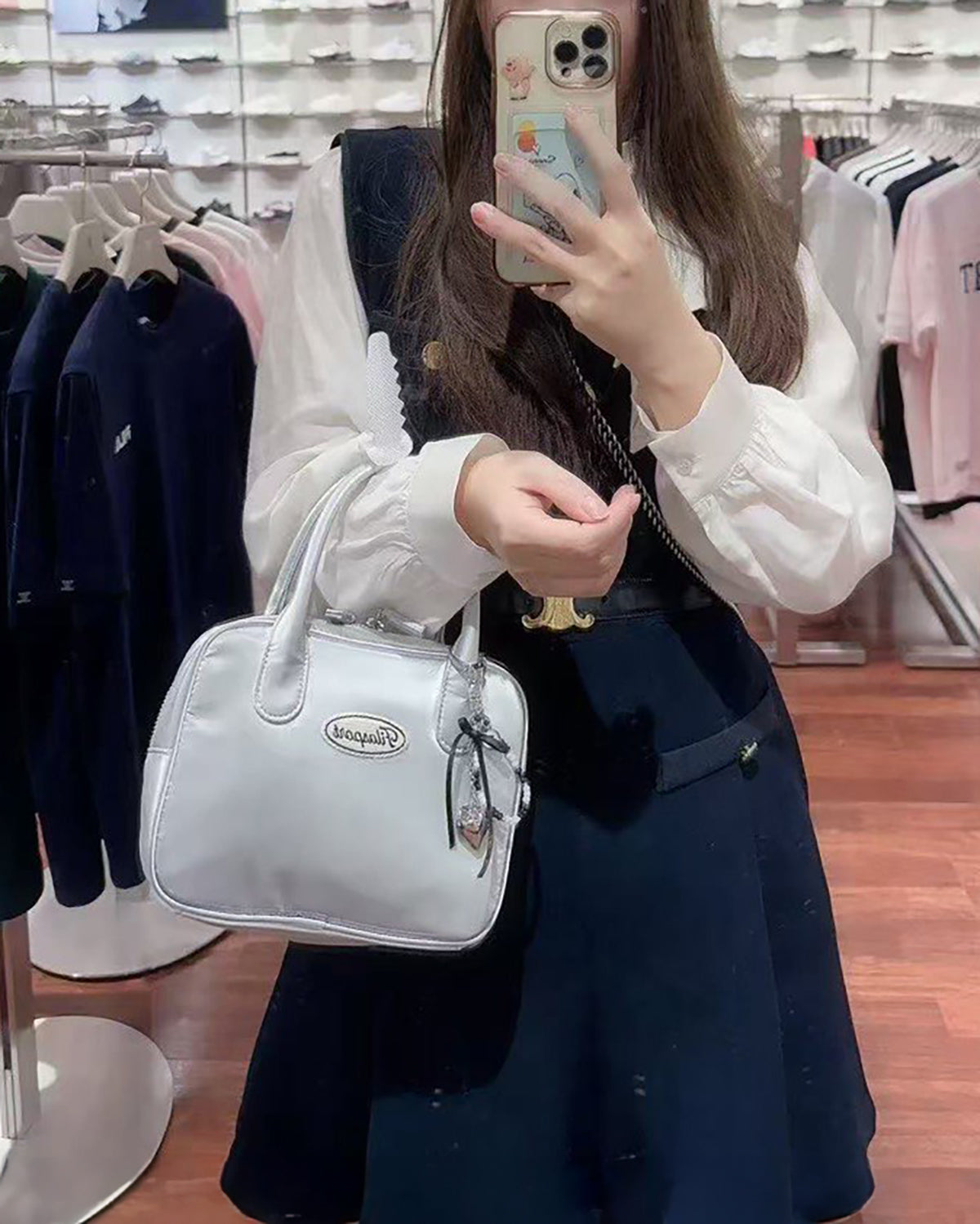韓國 FILA Square Tote Bag (Silver / Yellow / Red)