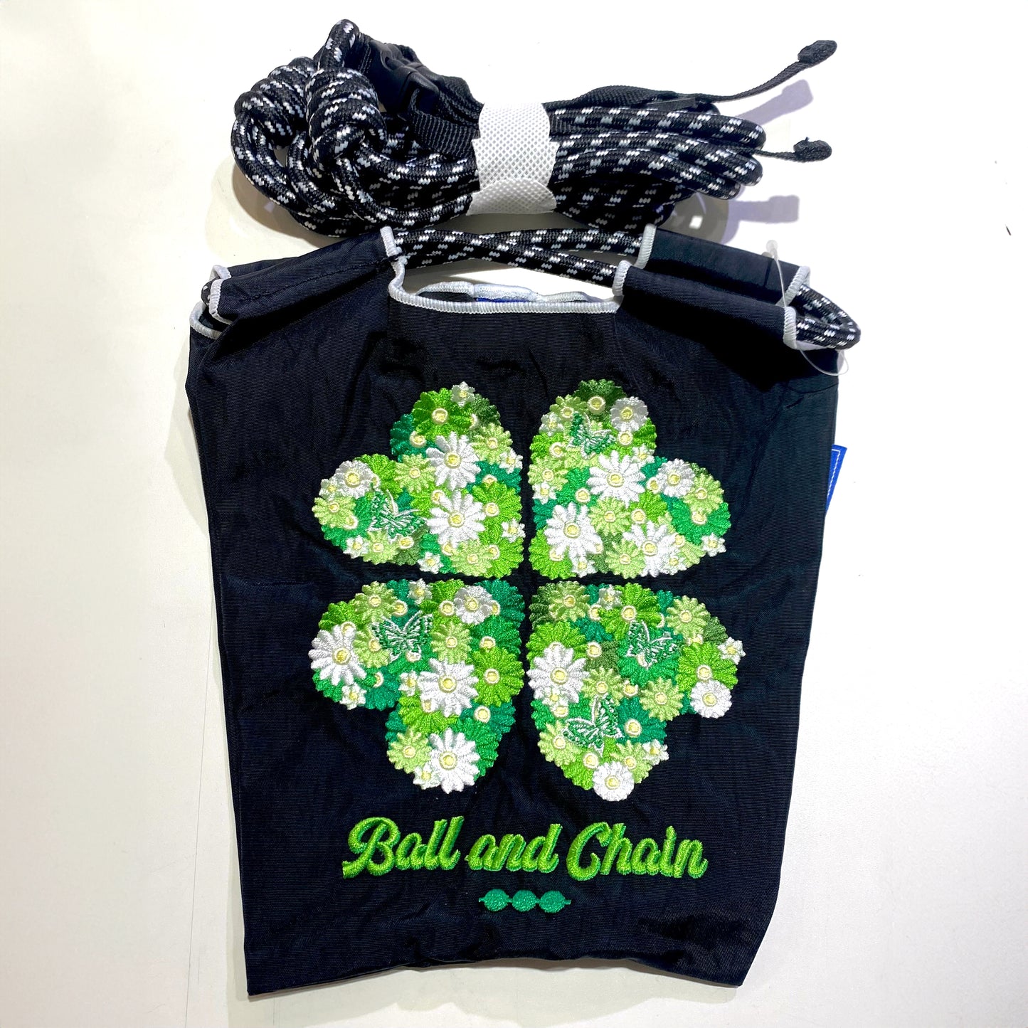 Ball & Chain|Small Size collection|Japanese embroidery 2way A4 waterproof folding eco-friendly bag shopping bag handbag shoulder bag|Copy of BLUE LABEL Black Minii