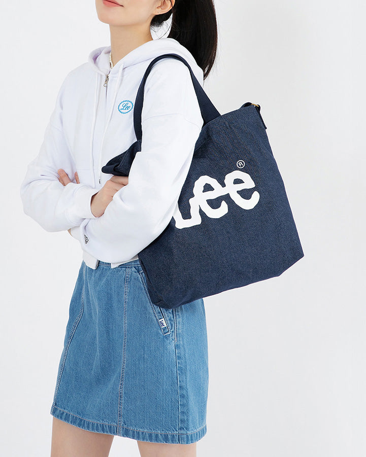 韓國 LEE Big Logo 2 way Eco tote bag 帆布袋(可放 Notebook • iPad )
