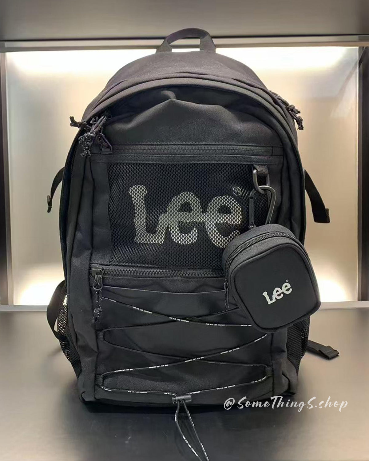 韓國 LEE logo Cordura String backpack 防水大背囊 + 小吊包