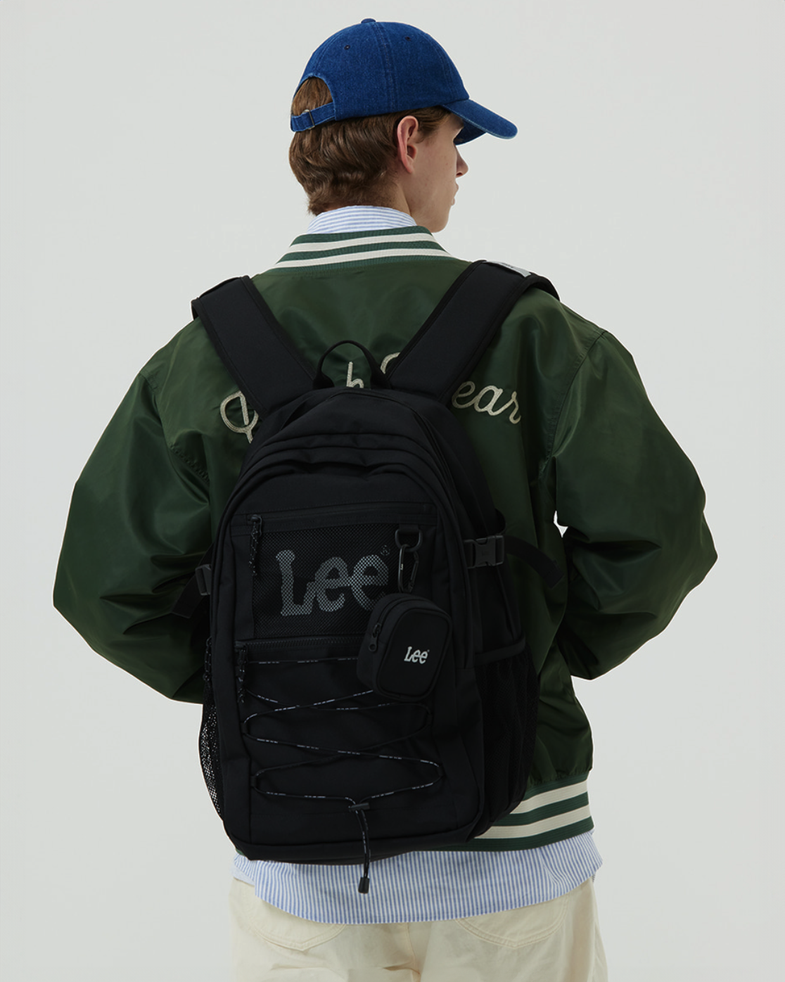 韓國 LEE logo Cordura String backpack 防水大背囊 + 小吊包