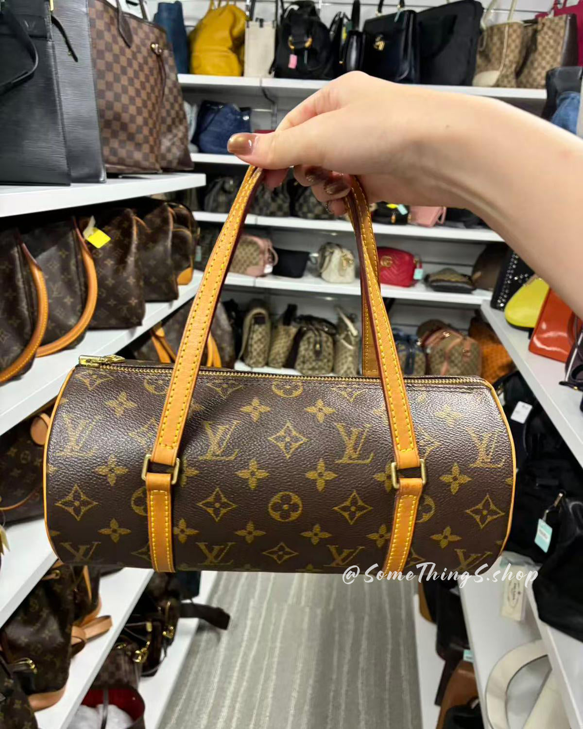 【日本🇯🇵 中古二手】Louis Vuitton LV Monogram Papillon 圓筒 handbag|正版正貨