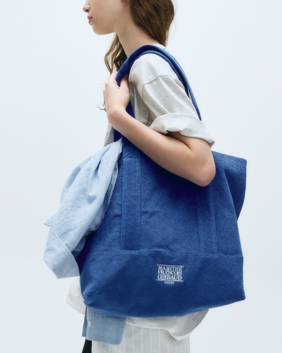 韓國 Marithe Francois Girbaud small Classic logo Tote bag (Pink / Blue)