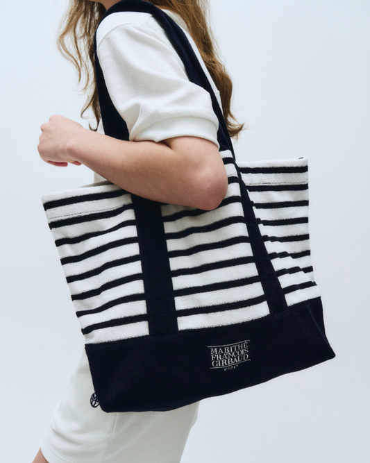 韓國 Marithe Francois Girbaud small Classic logo Tote bag (stripe)