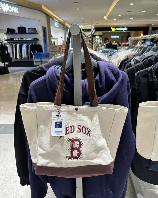 韓國 MLB Vintage lettering tote bag BOSTON RED SOX