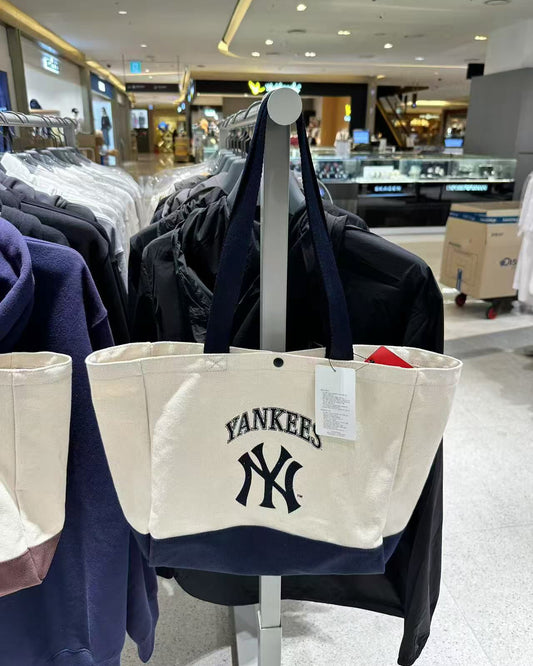 韓國 MLB Vintage lettering tote bag NEW YORK YANKEES