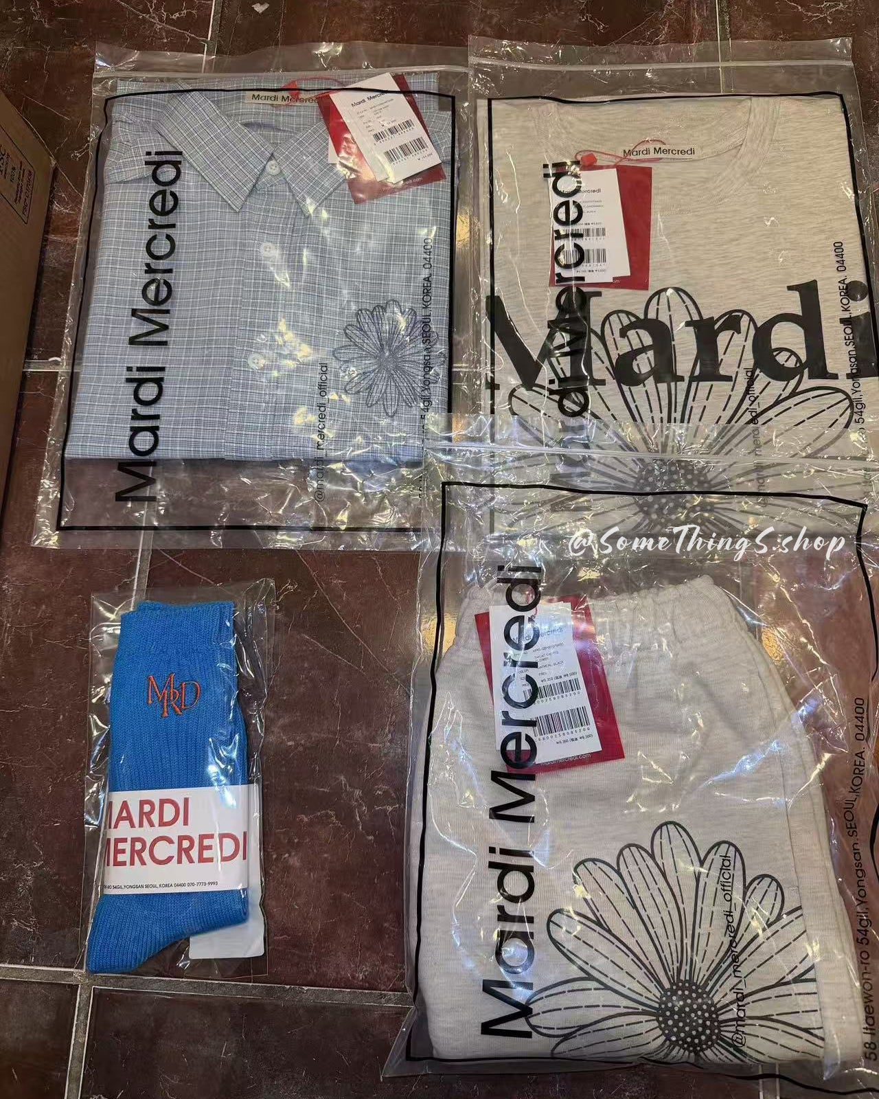 快閃 🇰🇷 韓國福袋| Mardi Mercredi ★ BOX002 4件套| 襪子 + 恤衫 + 短褲 + 短袖 tee【 韓倉現貨 】