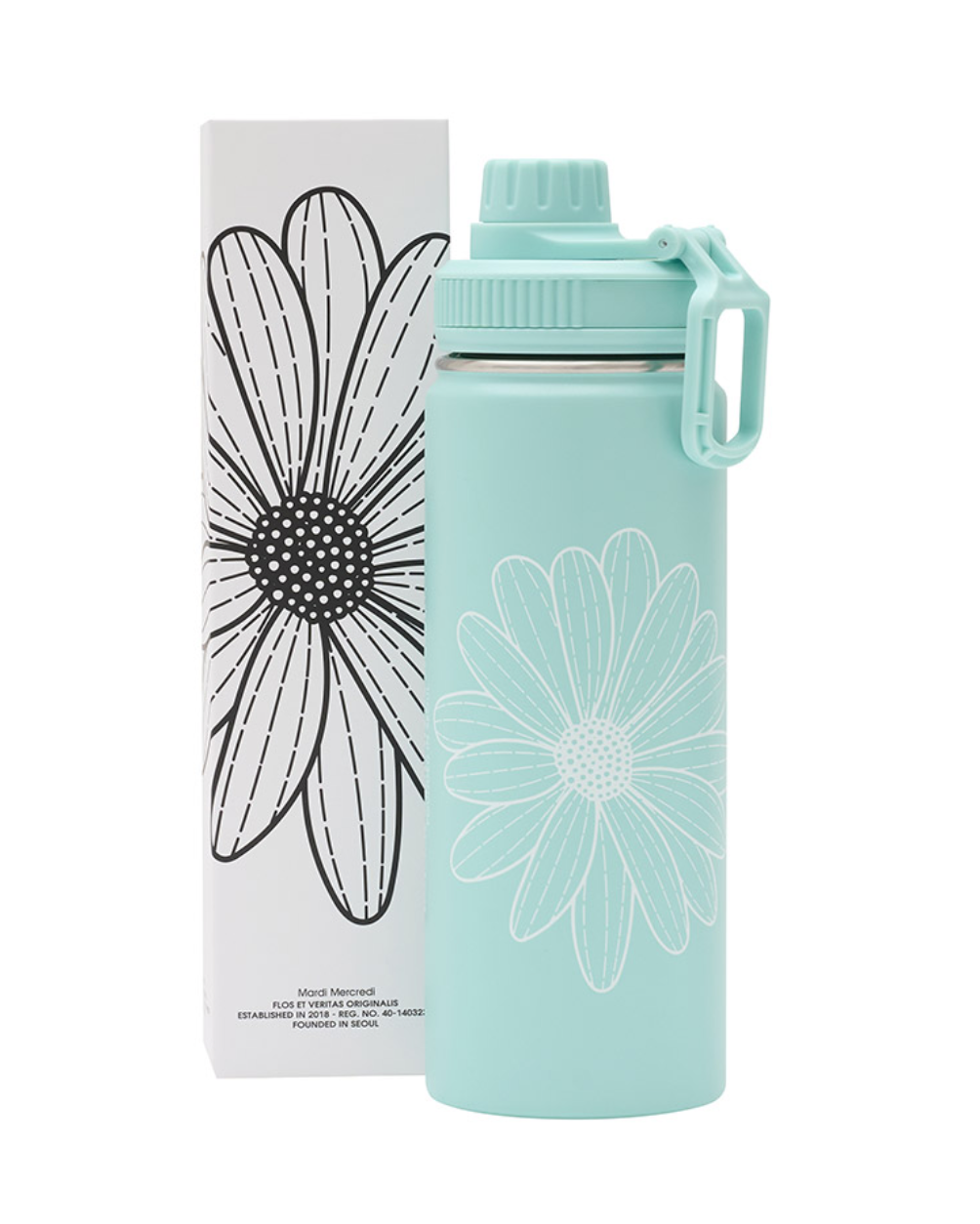 韓國 🇰🇷 Mardi Mercredi ACTIF|Mardi Flower 不鏽鋼 保溫保冷水壺 保溫杯 520ml