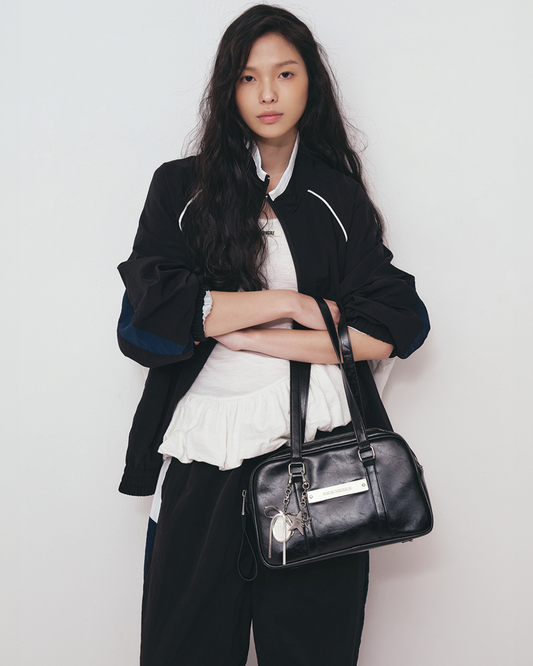 韓國 Nick & Nicole CRYSTAL mini boston 2ways bag 斜揹袋 手提袋|Back ★ Silver