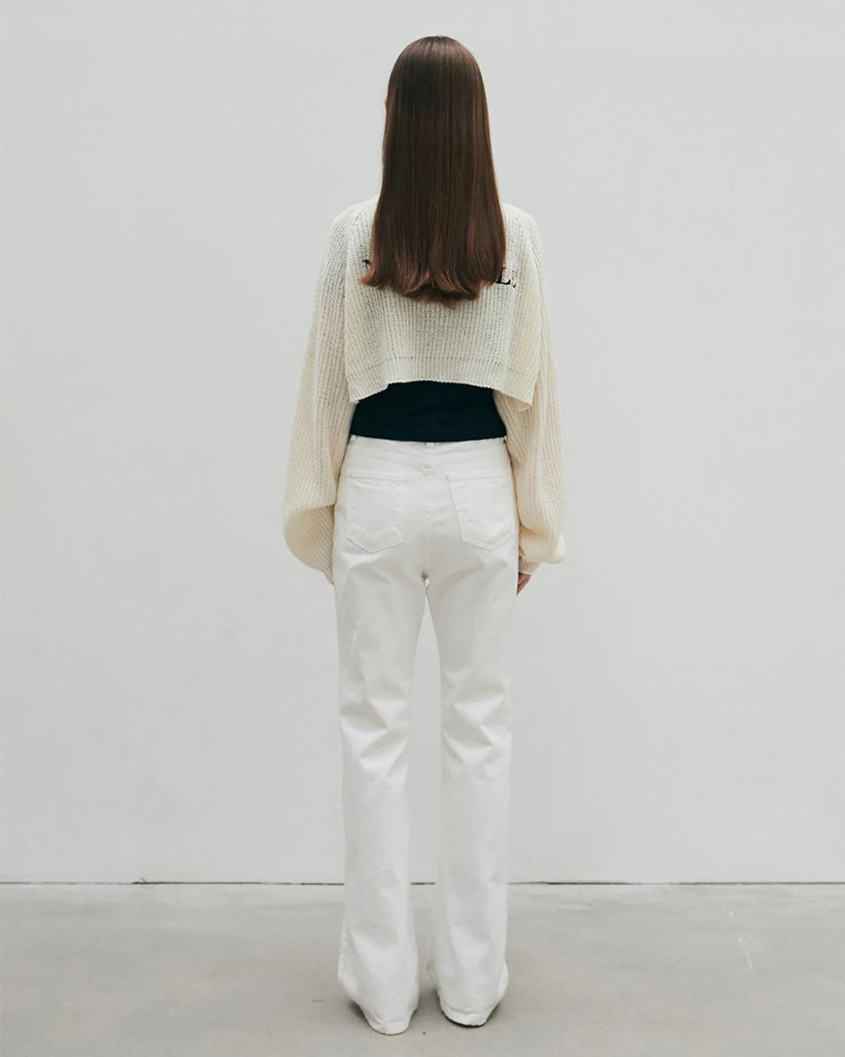 韓國 Nick & Nicole Relaxed Boots cut Denim 100% cotton 白色休閒牛仔褲 高腰喇叭褲