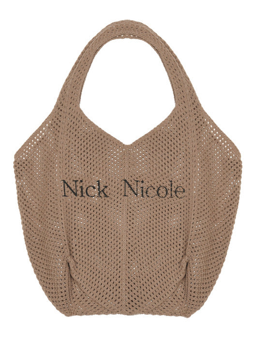 韓國 Nick & Nicole NICOLE CROCHET knit tote bag