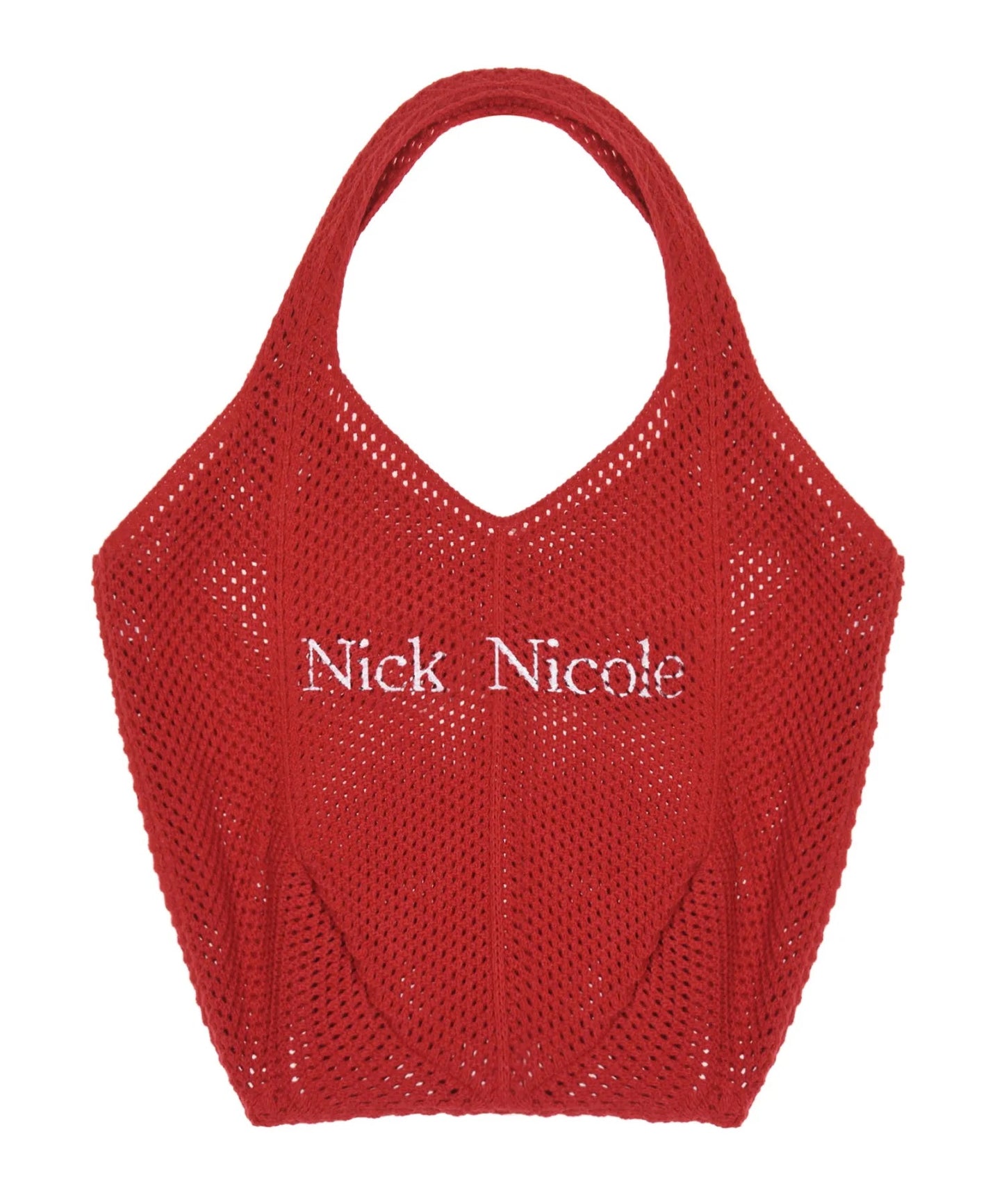 韓國 Nick & Nicole NICOLE CROCHET knit tote bag