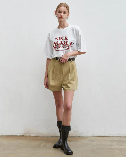 韓國 Nick & Nicole TWO PINTUCK short pants 100% cotton 短褲