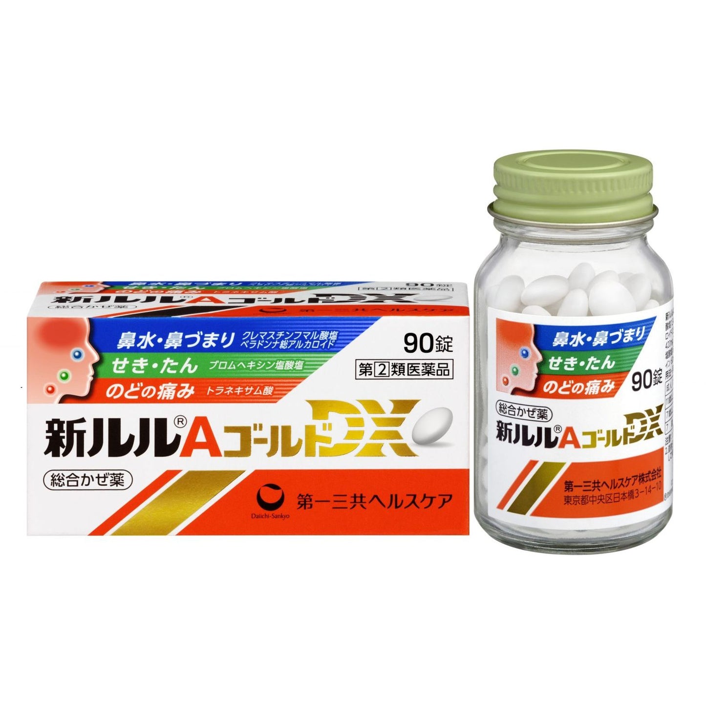 日本✈️直送|日本第一三共 新 Lulu A Gold DX 家庭綜合感冒藥 90錠|7 歲或以上|舒緩喉嚨痛、發燒、鼻水、鼻塞、咳嗽、痰多