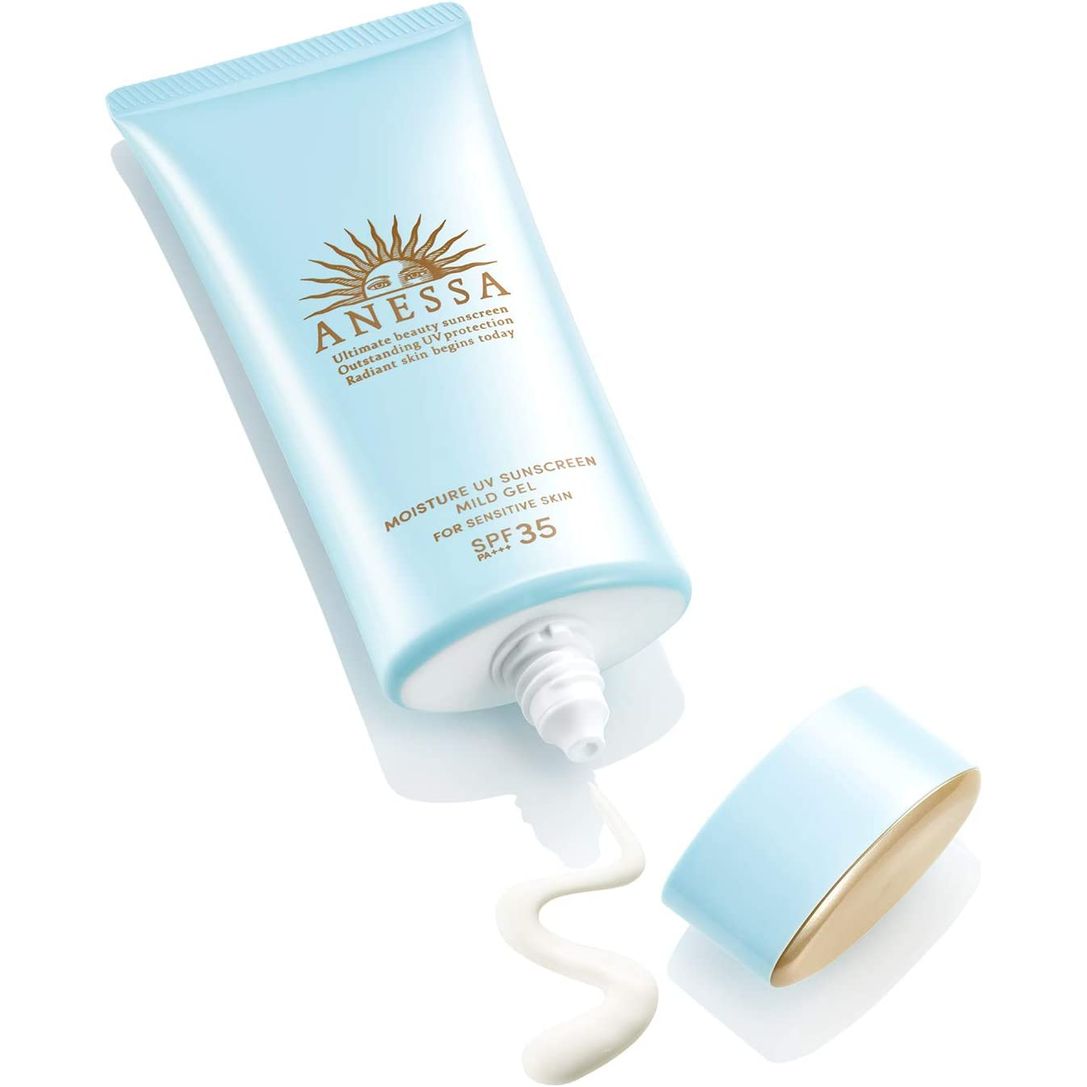 【日本版】SHISEIDO 資生堂 ANESSA MILD 極防水 低敏防曬系列|輕爽UV乳液 SPF50+ PA++++ 60ml|UV 補濕乳霜 SPF35 PA+++ 90g|無香料|敏感肌 及 6個月以上嬰幼兒適用