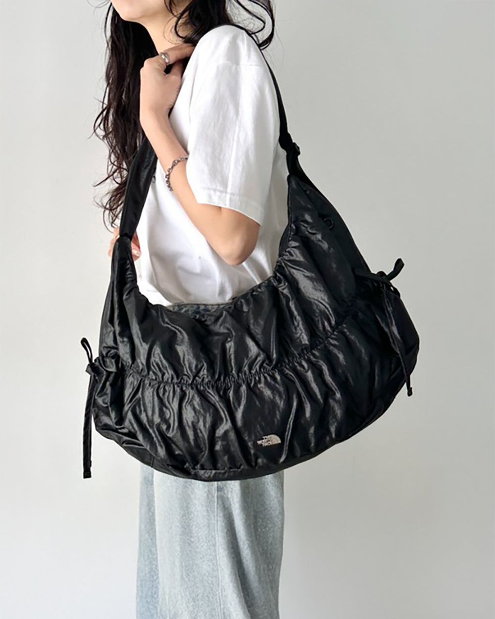 韓國 🇰🇷 The North Face TNF White Label Bonney SR Cross Bag 13L 大size 半月 Hobo 褶皺尼龍斜孭袋