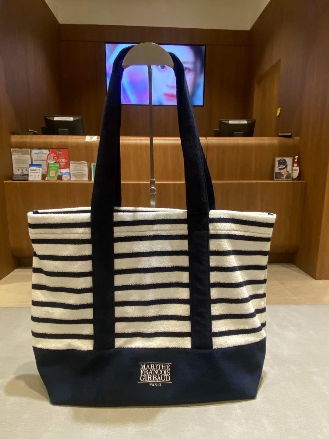 韓國 Marithe Francois Girbaud small Classic logo Tote bag (stripe)