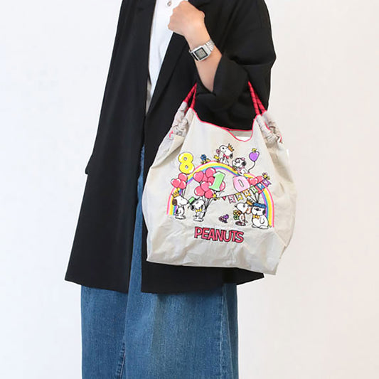 Ball & Chain|MULGA collection|Japanese embroidered waterproof folding eco-friendly bag shopping bag handbag shoulder bag|JUNO L.Pupple