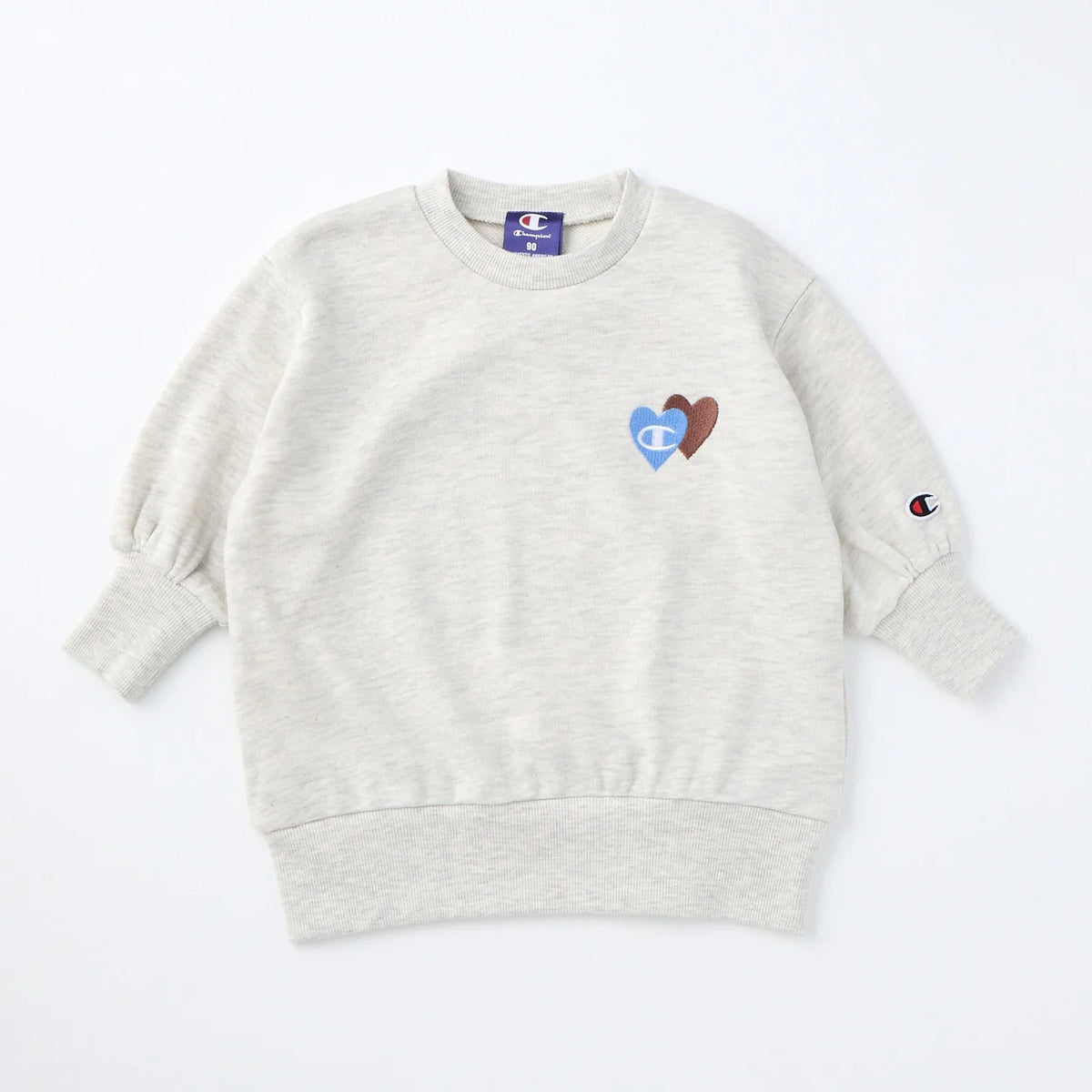日本 🇯🇵 Champion 雙心刺繡 Logo 抓絨 兒童長袖衛衣