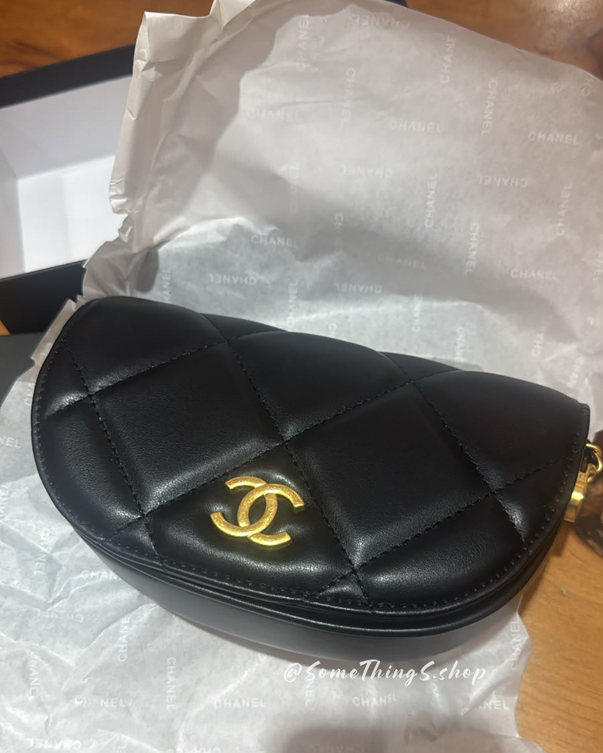 Chanel MAKEUP 黑色菱格 鏈帶 迷你馬鞍包 💎 美妝 VIP 會員贈禮