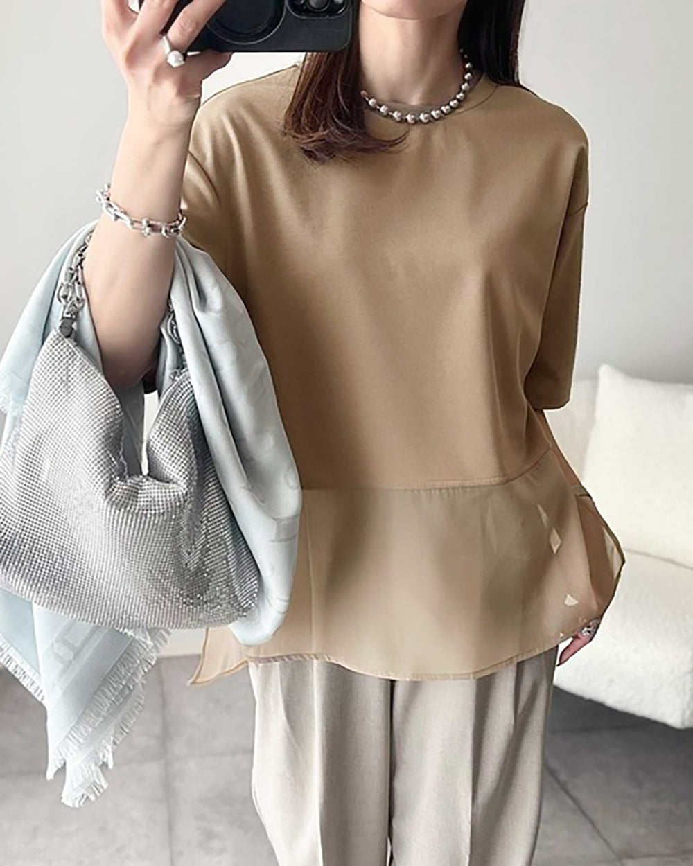 🇯🇵 日本入荷|Classical Elf Sheer Hem Layered 春夏薄紗下擺 Tee