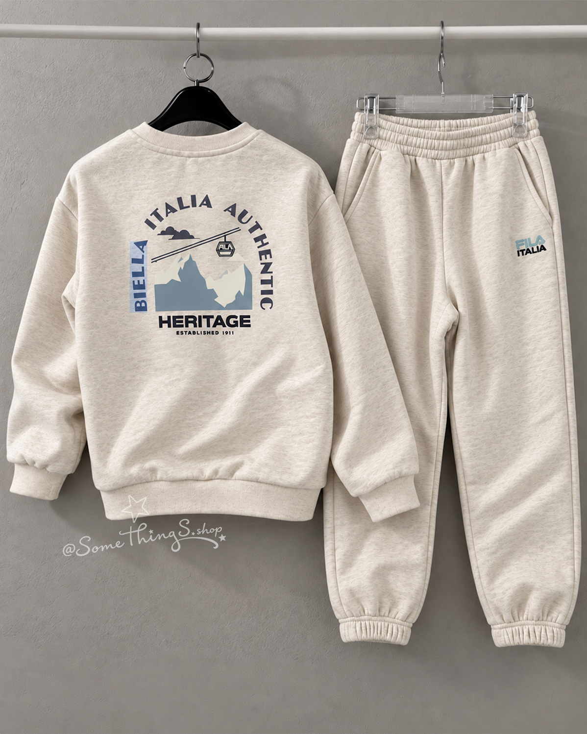 韓國 🇰🇷 Fila Kids' Fleece Hoodie Set|兒童加絨保暖衛衣套裝 ⦁ 冬日纜車圖案
