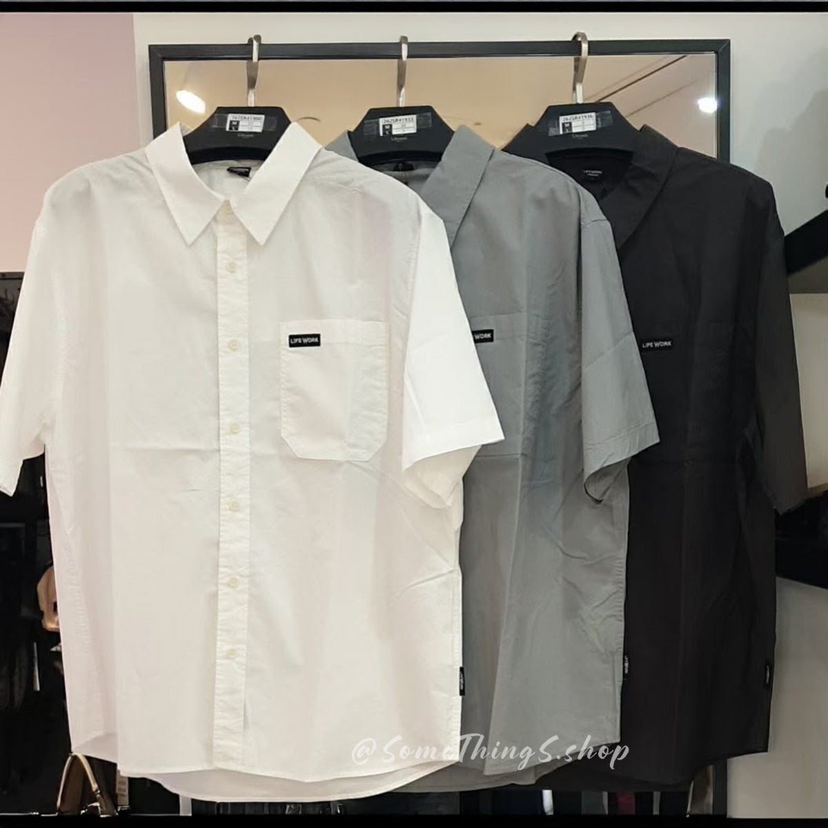 韓國🇰🇷 小眾品牌 LifeWork Men's workwear style casual short-sleeved shirt