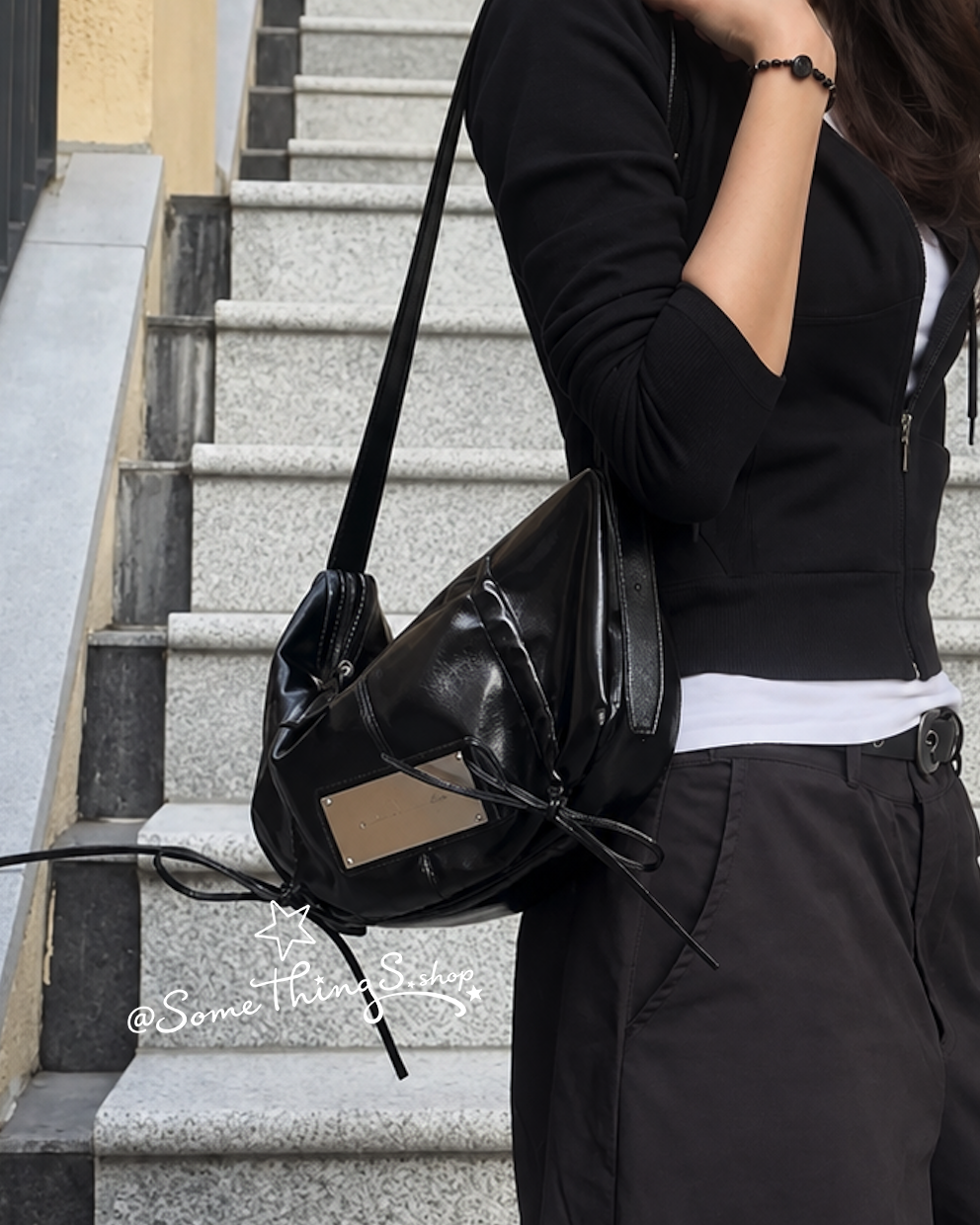 韓國 🇰🇷 Matin Kim Half Shirring Ribbon Round Bag 蝴蝶結 半月腋下包